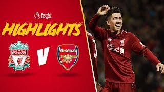 Firmino scores no look goal  Liverpool 51 Arsenal  Highlights [upl. by Erme]