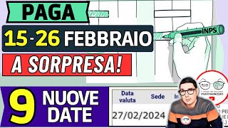 INPS PAGA 15  26 FEBBRAIO ⚡ NUOVI PAGAMENTI 2024 DATE ANTICIPI ➡ ADI AUU ISEE BONUS 800€ PENSIONI [upl. by Eixirt]