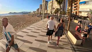 Benidorm 3 December 2023 Levante beach tour 4K  2160p60 [upl. by Maura]