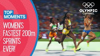 Top 10 Fastest Womens 200m Sprint in Olympic history  Top Moments [upl. by Iohk]