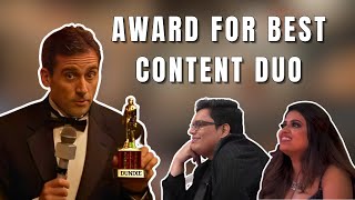 Tanmay Bhat and Aishwarya won a Dundie award for BEST CONTENT DUO [upl. by Baryram]