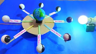 Phases of Moon working model  moon phases working model for science project exhibition [upl. by Onairot]