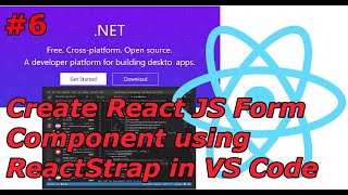 6  Create Reactjs App With Bootstrap Using Reactstrap Component in VS Code [upl. by Amato]