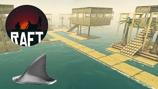 THE MULTI HOUSE RAFT CITY IS GETTING BIGGER  More Shark Attacks  Raft Game  Gameplay [upl. by Ettesoj472]