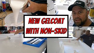 HOW TO APPLY NEW GELCOAT WITH NONSKID TRICKS AND TIPS  Shoalwater Gets A New NonSkid Deck amp Floor [upl. by Nikita]