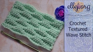 Crochet Textured Wave Stitch • Free Step by Step Crochet Tutorial [upl. by Kreiker]