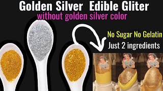 Edible Golden amp silver Glitter Dust Sparkle Hacks l How to make Glitter  Shimmer for Cake at home [upl. by Nywde300]