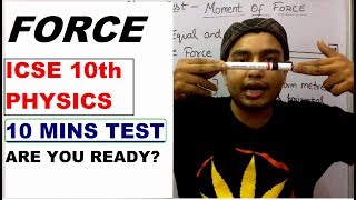 FORCE ICSE 10th PHYSICS MOMENT OF FORCE  IMPORTANT [upl. by Akierdna]