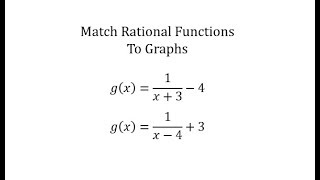 Match Rational Functions and Graphs Translations [upl. by Ahsoym]