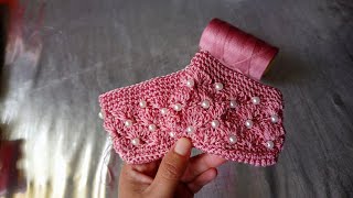 Monedero 👛 Tejido a Crochet Punto Abanicos con Perlas [upl. by Massie]