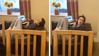 Student Falls Asleep After One Day Of Online Learning [upl. by Martsen]