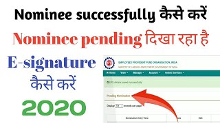 PF account Esignature complete kaise karen 2022  PF Nominee pending me Live problem solve 2022 [upl. by Uliram]