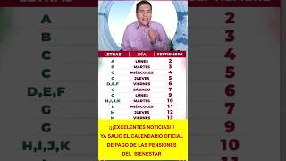 💥VIDEO URGENTE 💖✅YA SALIÓ EL CALENDARIO OFICIAL DE PAGO DE LAS PENSIONES DEL BIENESTAR SEP 2024💖✅ [upl. by Milewski]