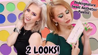 Dedesignature SWEET AESTHETICS Palette Review  2 LOOKS [upl. by Clauddetta]