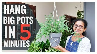 Easy Macramé Plant Hanger For Big Pots  5 minute crafts [upl. by Penrose]