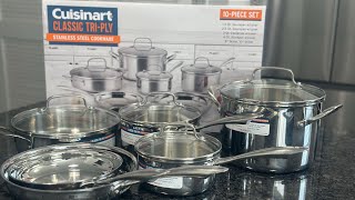 CUISINART Classic TriPly Stainless Steel Cookware 10 piece set UNBOXING and REVIEW  Unboxing video [upl. by Adran]