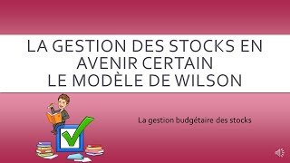 Wilson et la gestion des stocks en avenir certain [upl. by Nidroj]