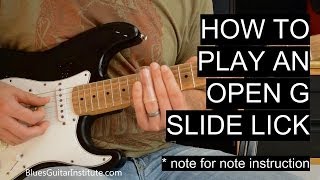 Lesson 014  Slide Guitar Lick in Open G [upl. by Ainoet]