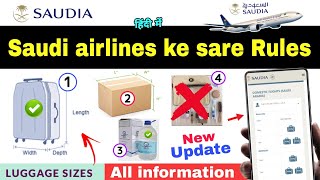 Saudi airlines international baggage allowance  saudi airlines rules  saudi airlines baggage size [upl. by Arualana]