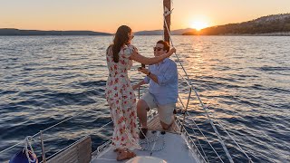 Surprise Proposal on a sailing boat in Split Croatia [upl. by Anitnoc]