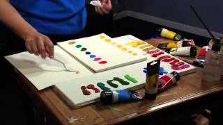 Daler Rowney Simply Acrylics How to mix colours [upl. by Ahsenauq]