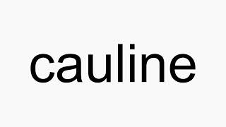 How to pronounce cauline [upl. by Cottle627]