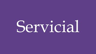 How To Pronounce Servicial Helpful Correctly in Spanish [upl. by Kittie231]