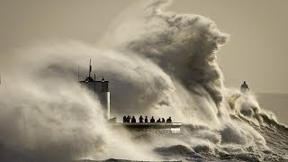 Spectacular Footage Mega Storm Hercules 50ft Waves Batter Coast Porthleven Cornwall [upl. by Dhruv503]