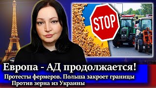 ЕВРОПА Ад продолжается Протесты фермеров в Европе ПРОТИВ украиского зерна в Польше Новости сегодня [upl. by Alyad]