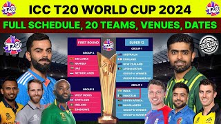 ICC T20 World Cup 2024 Full Schedule All Teams Host Nation Venues Dates  West Indies USA [upl. by Elizabeth461]