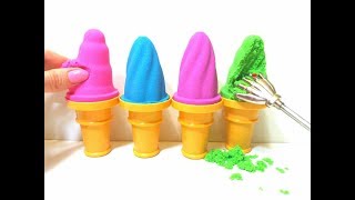 DIY How to Make Kinetic Sand Ice Cream Learn Color Creative For Kids [upl. by Goldwin]