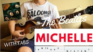 MICHELLE  The Beatles  BASS COVER WITH TAB  Höfner 5001 CT [upl. by Lienaj107]