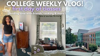 COLLEGE WEEKLY VLOG  First Week Of Classes Vlog spending time w friends cooking for amp more [upl. by Eeliab795]