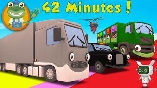 Larry The Lorry and More Big Trucks For Children  Geckos Garage [upl. by Dorrahs]