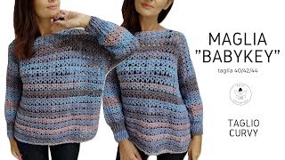 TUTORIAL Maglia quotBabyKeyquot asimmetrica sweater crochet lafatatuttofare [upl. by Yssirk97]