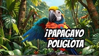 🐦 Papagayo saluda guacamayo hablando diferente idiomas [upl. by Yrovi]