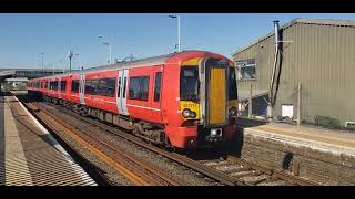 Gatwick Express class 387 Electrostar arriving and departing Newhaven Town [upl. by Ardnoyek]