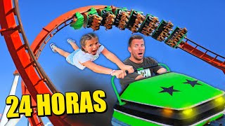 24 HORAS EN UN PARQUE DE ATRACCIONES Itarte Vlogs [upl. by Walli991]