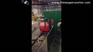 Hot Coil Packing by Automatic Steel Band Strapping Machine [upl. by Ahsenav]