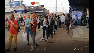 Walking around Darnitsa metro station in Kyiv [upl. by Kcirdled325]