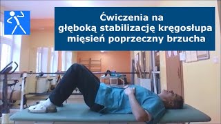 Przepuklina dyskopatia lędźwiowa  Ćwiczenia stabilizujące  Mięsień poprzeczny brzucha 🇵🇱 🇪🇺 [upl. by Dopp]