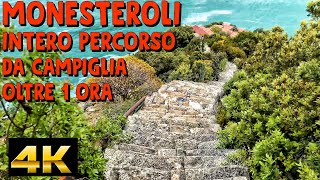 Monesteroli  1100 gradini a picco sul mare  Intero percorso da Campiglia  Oltre 1 ora  4k [upl. by Anitsirhc]