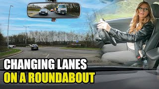 A DANGEROUS MOVE  Changing Lanes to Exit a Roundabout [upl. by Haidadej]