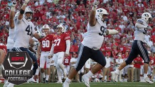 College Football Highlights Wisconsin Badgers stunned by BYU Cougars  ESPN [upl. by Annaes]