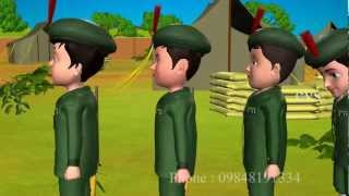 3D Animation Five Little Soldiers Nursery Rhyme for children with Lyrics [upl. by Eniger747]