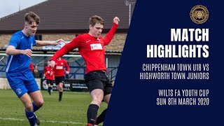 Chippenham Town U18 vs Highworth Town Juniors  Wilts Youth Cup Highlights Sun 8th Mar 2020 [upl. by Airrej645]