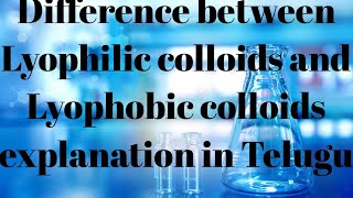 Class 12 Difference between Lyophilic colloids and Lyophobic colloid explanation in Telugu [upl. by Laerdna]