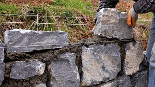 Building Stone Retaining Wall [upl. by Bledsoe236]