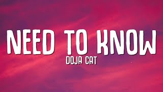 Doja Cat  Need To Know Lyrics [upl. by Linell]