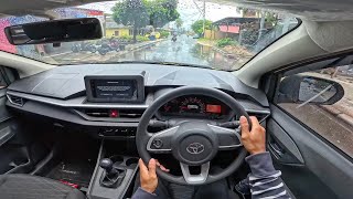 POV DRIVING TOYOTA AGYA G 12 MT  TES JALAN BASAH TETAP TANGGUH part12 [upl. by Anirbed]